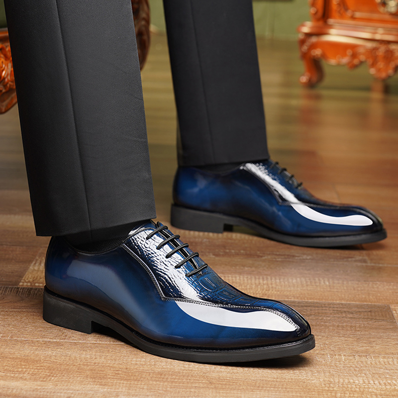Crocodile Print British Style Business Shoes
