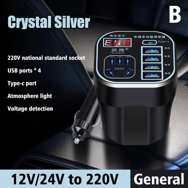 Car Mounted Cup Type Inverter Converter QC Charger